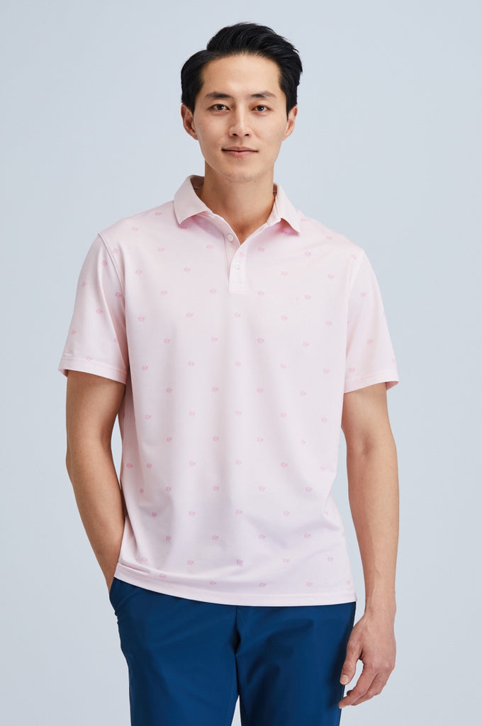 pink polo shirt
