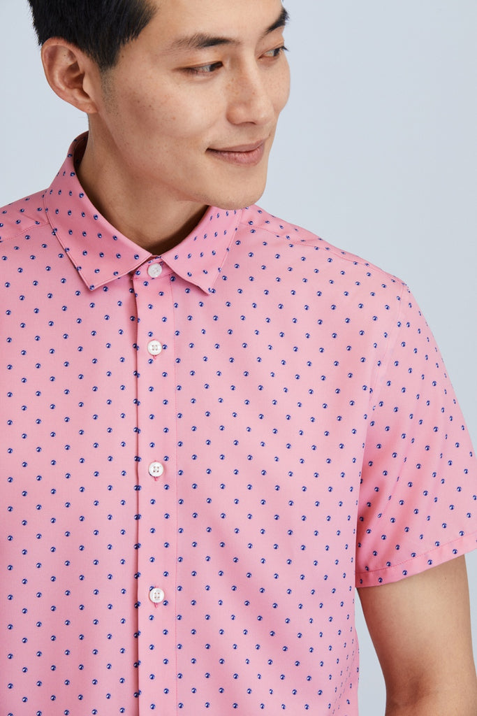pink short sleeve shirt