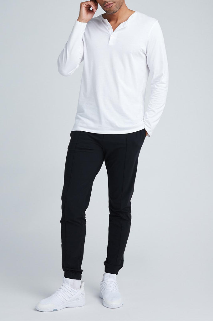 Sustainable mens white henley