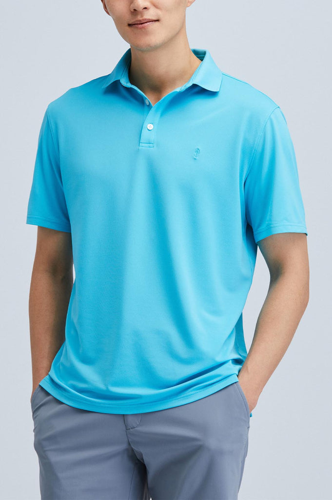 Sustainable turquoise mens shirt polo