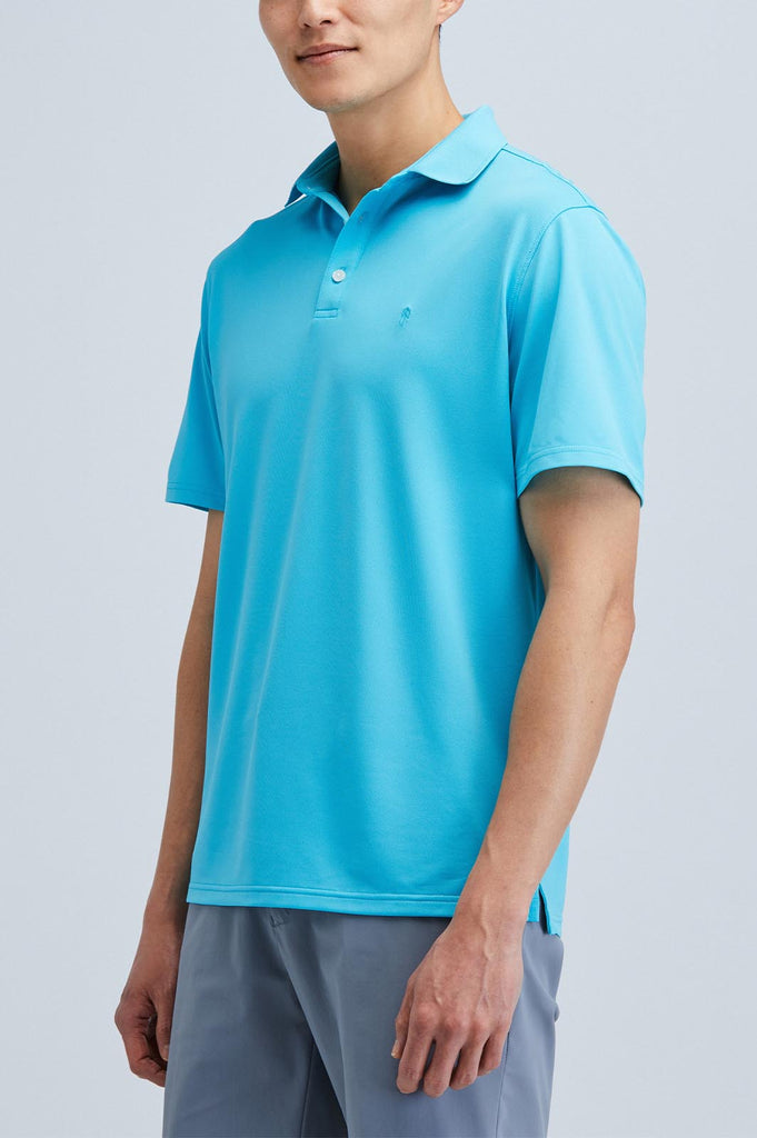 Sustainable turquoise polo shirt