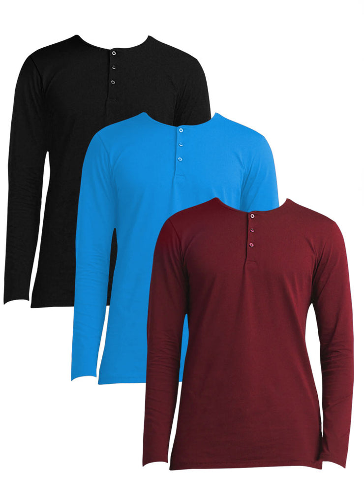 Sustainable red henley shirt
