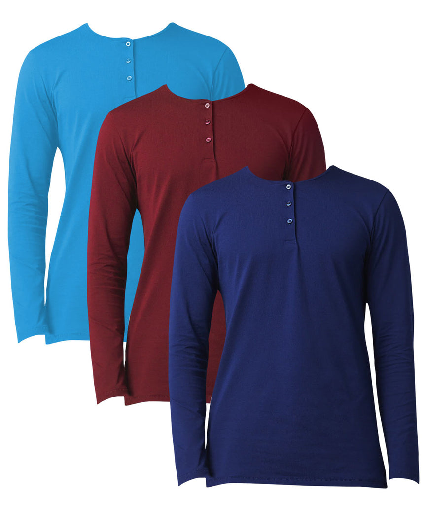 Sustainable mens long sleeve henley shirts