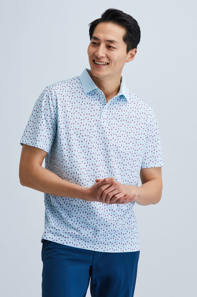 Sustainable light blue polo outfit