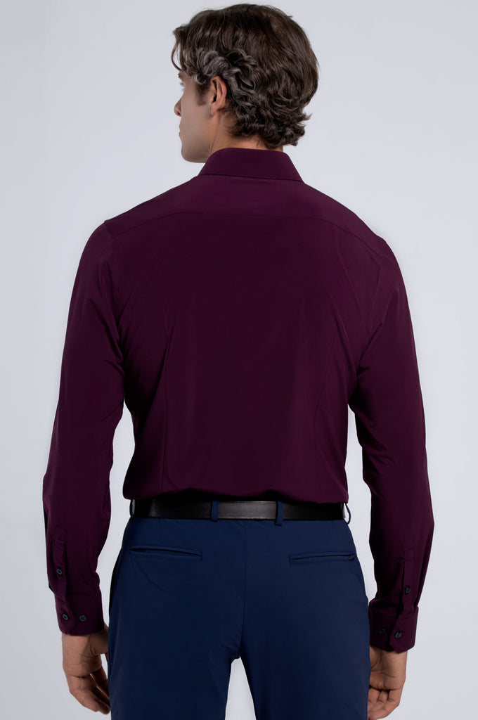 Men's Long Sleeve Dress Shirt - Plum