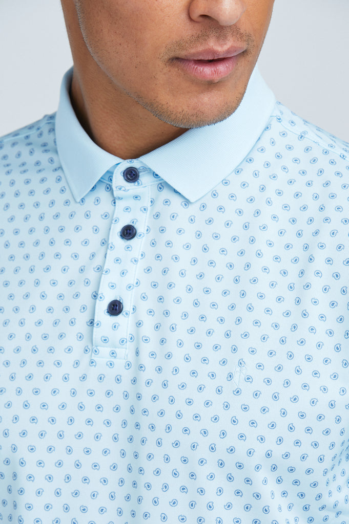 Sustainable light blue polo mens