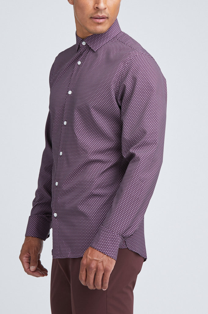 Men's burgundy floral shirt