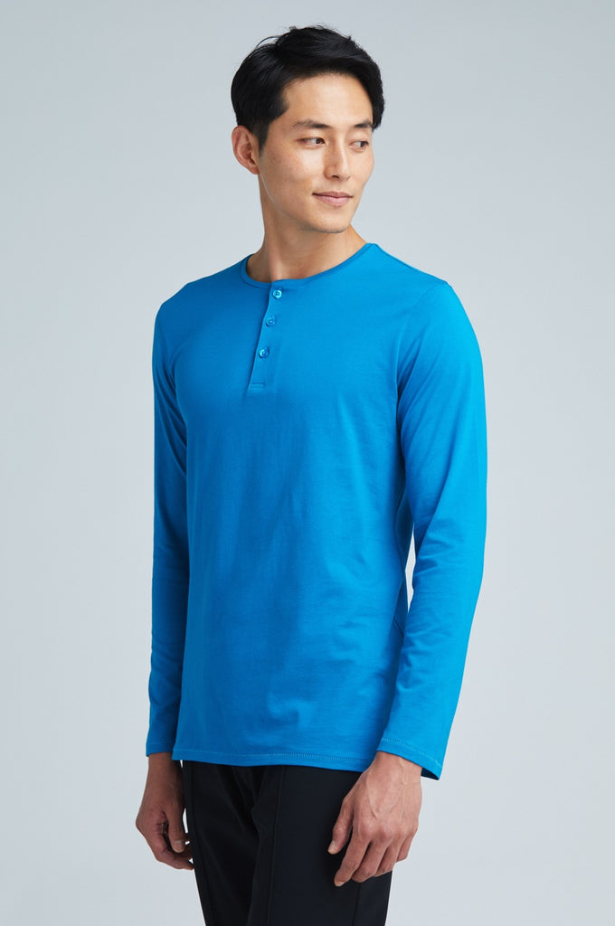 Sustainable teal long sleeve shirt men's