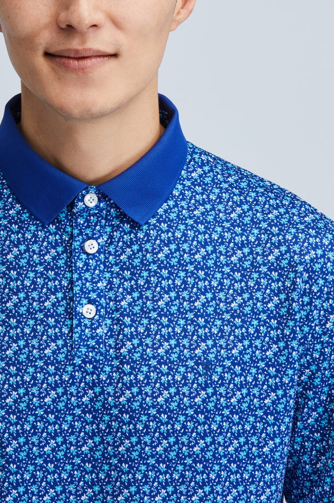 teal mens floral polo shirts