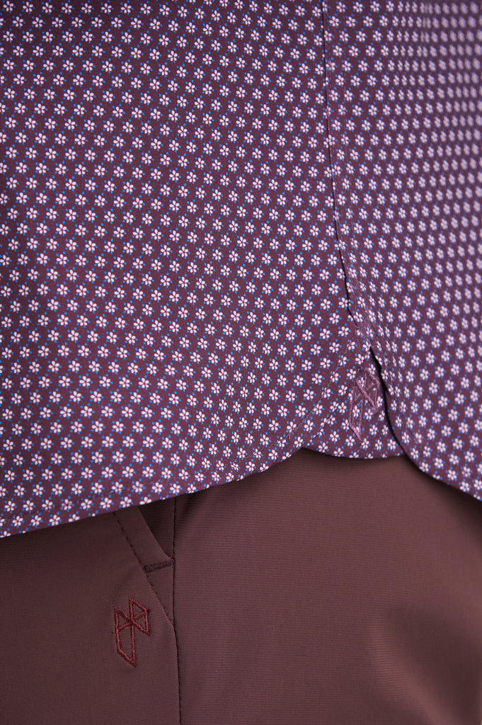 Men's purple floral dress shirt