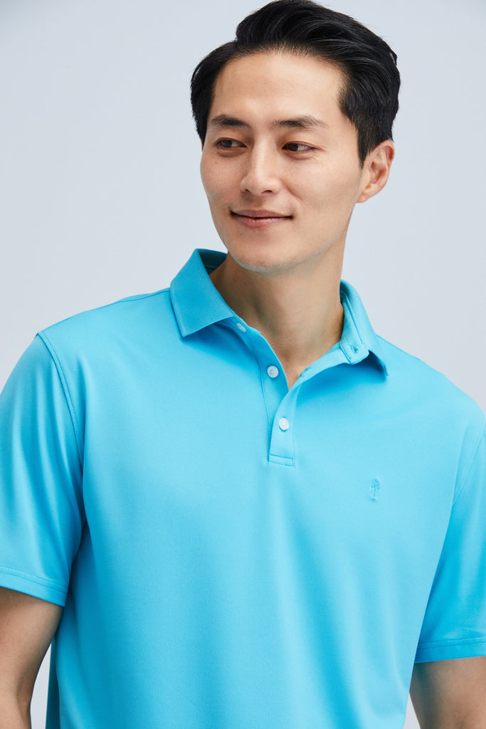 Sustainable turquoise polo shirt mens