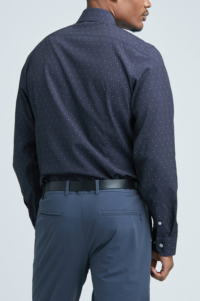 Men's Star Gaze Long Sleeve Dress Shirt back view