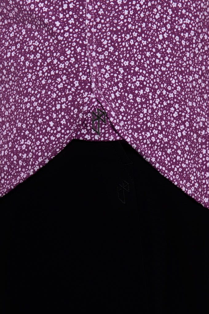 Men's Long Sleeve Dress Shirt - Plum Floral