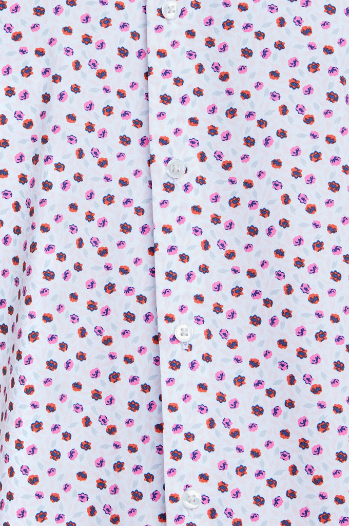 Phoenix Short Sleeve Button Up - Rose Red Floral