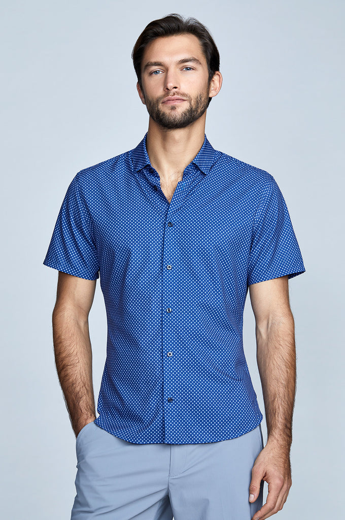 The Phoenix Short Sleeve Navy Purple Diamond