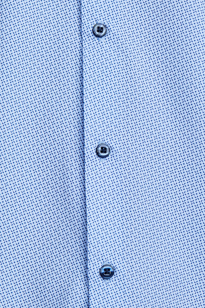 Phoenix Short Sleeve Button Up - Light Blue Geo