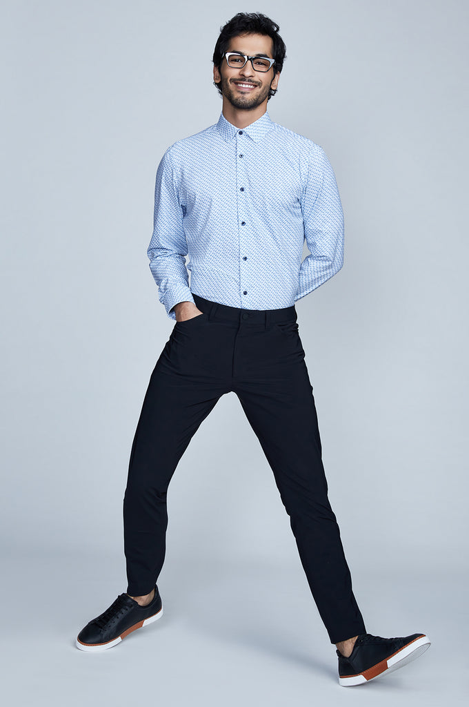 casual black pants men's