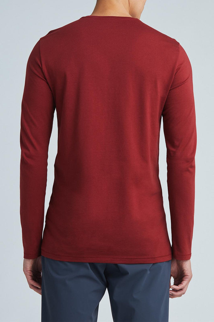 Sustainable red mens henley