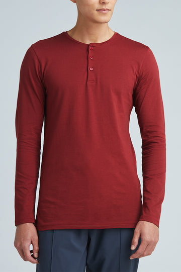 Burgundy Henley Shirt