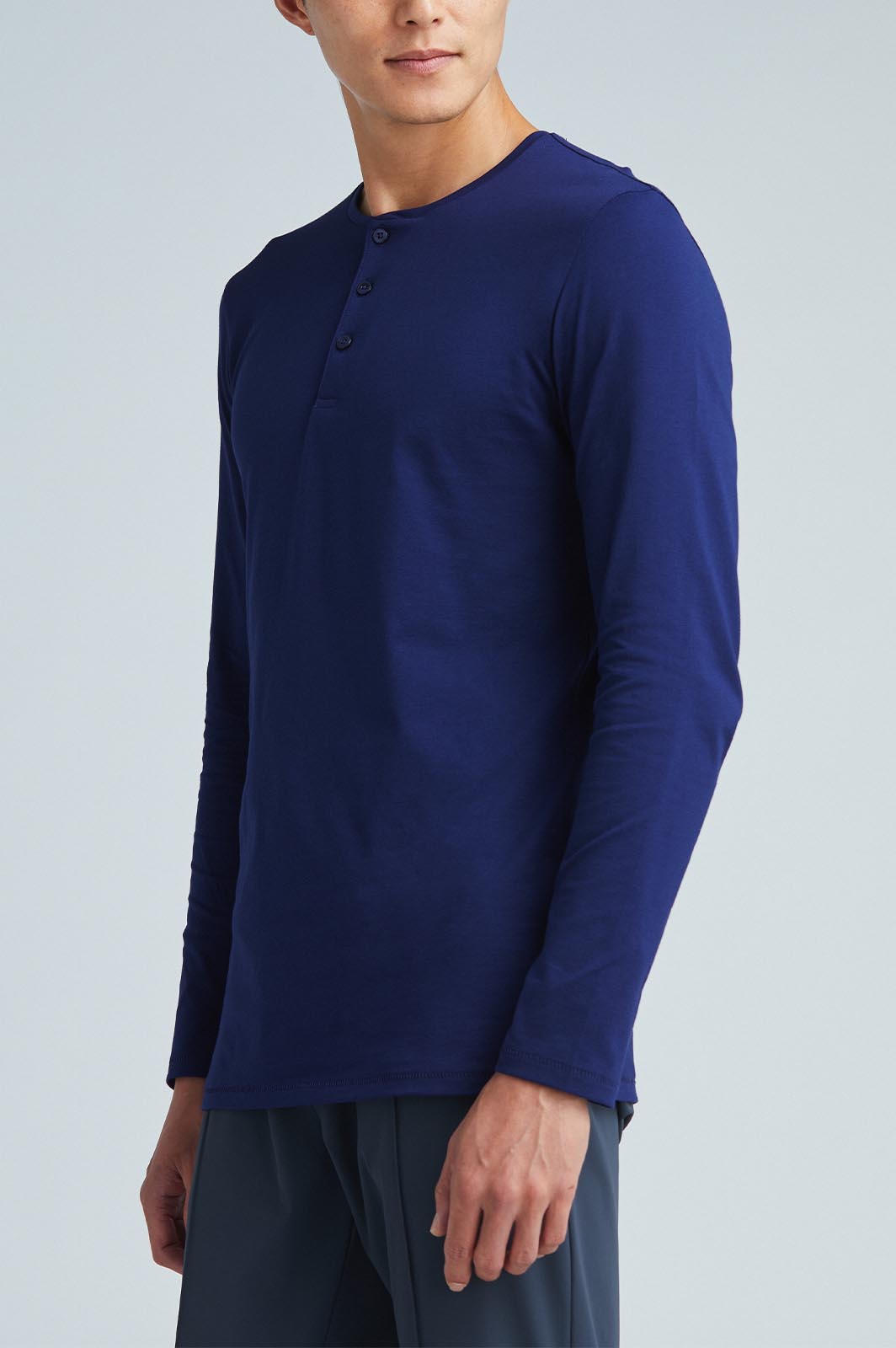 Stanley Men's Long Sleeve Pocketed Henley Shirt, Blue Stone, 2X-Large