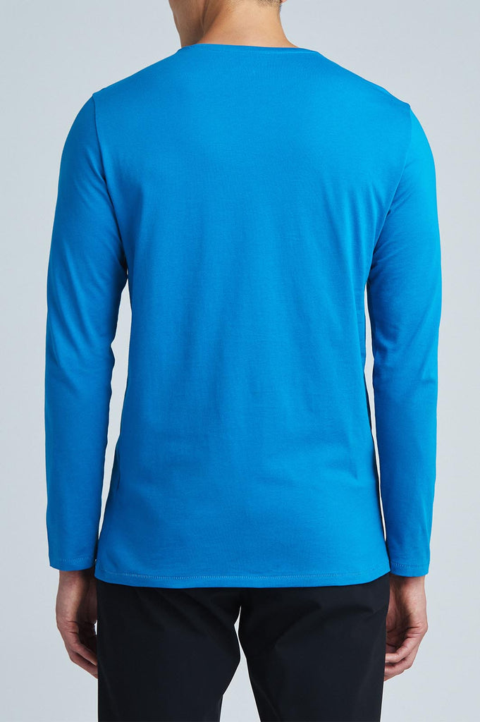 Sustainable mens teal long sleeve shirt