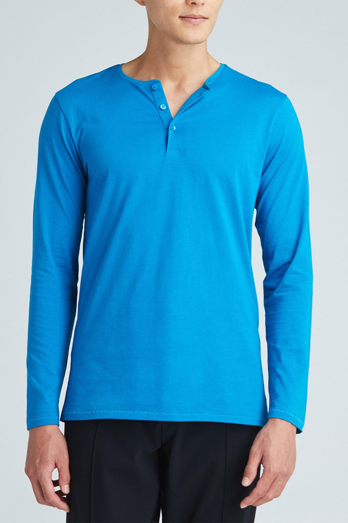 Sustainable teal long sleeve shirt mens