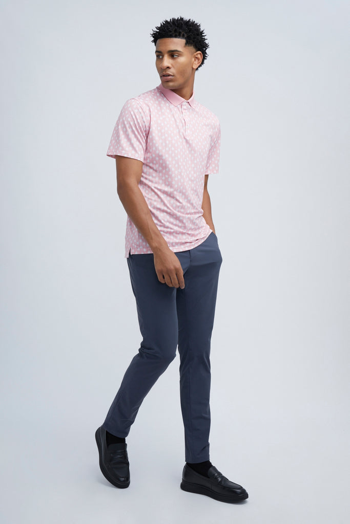Sustainable mens pink polo shirt