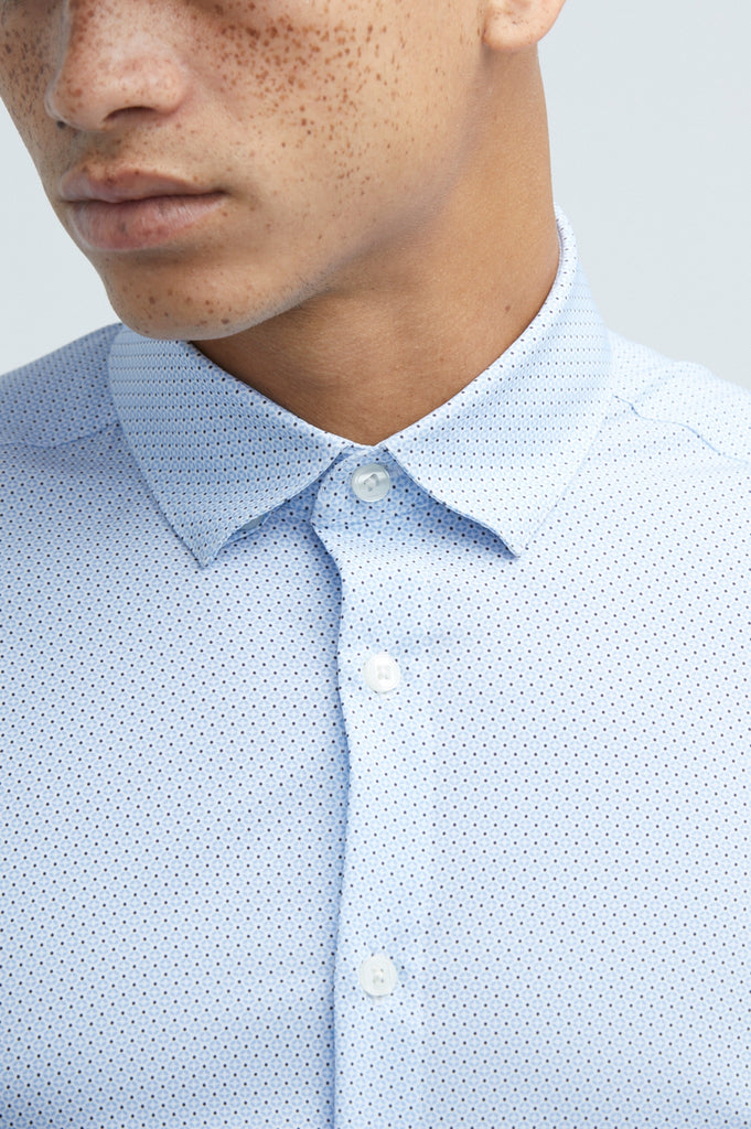 mens light blue short sleeve button up shirt