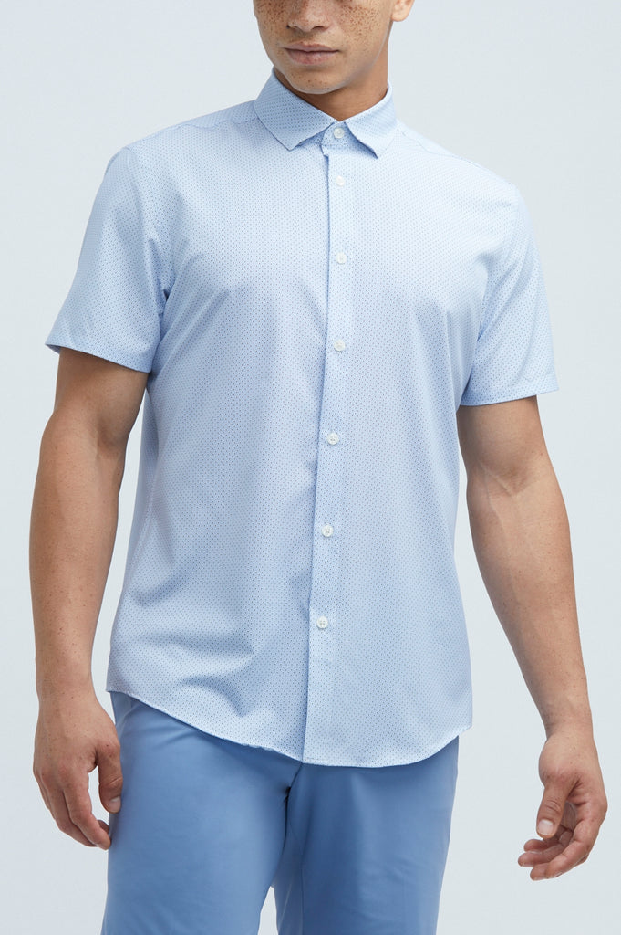 mens light blue short sleeve shirt