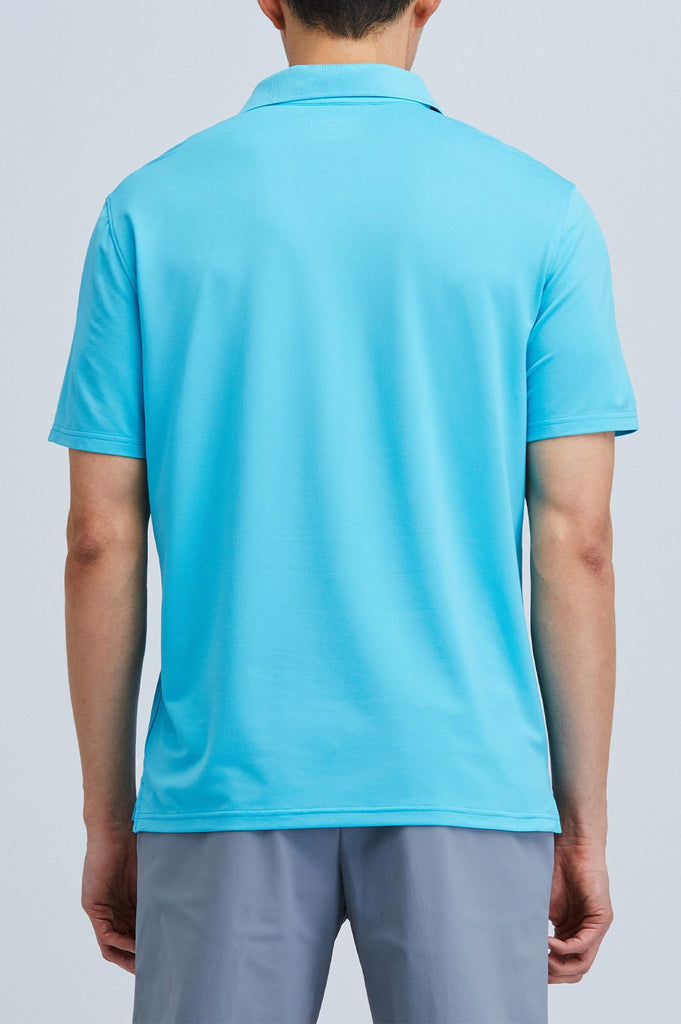 Sustainable mens turquoise shirt polo