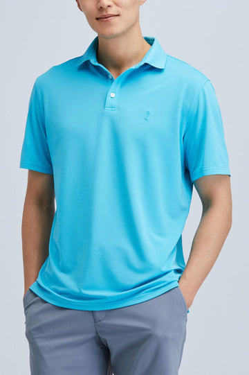 Sustainable turquoise mens shirt polo
