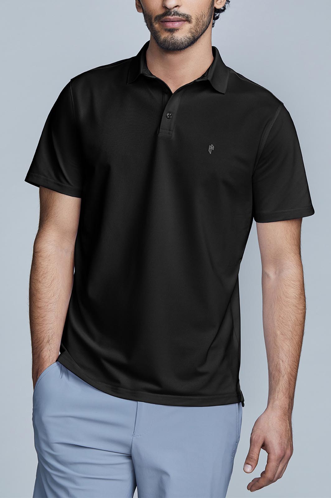 Sustainable Men's Black Slim Fit Polo Shirt - State Matter Apparel