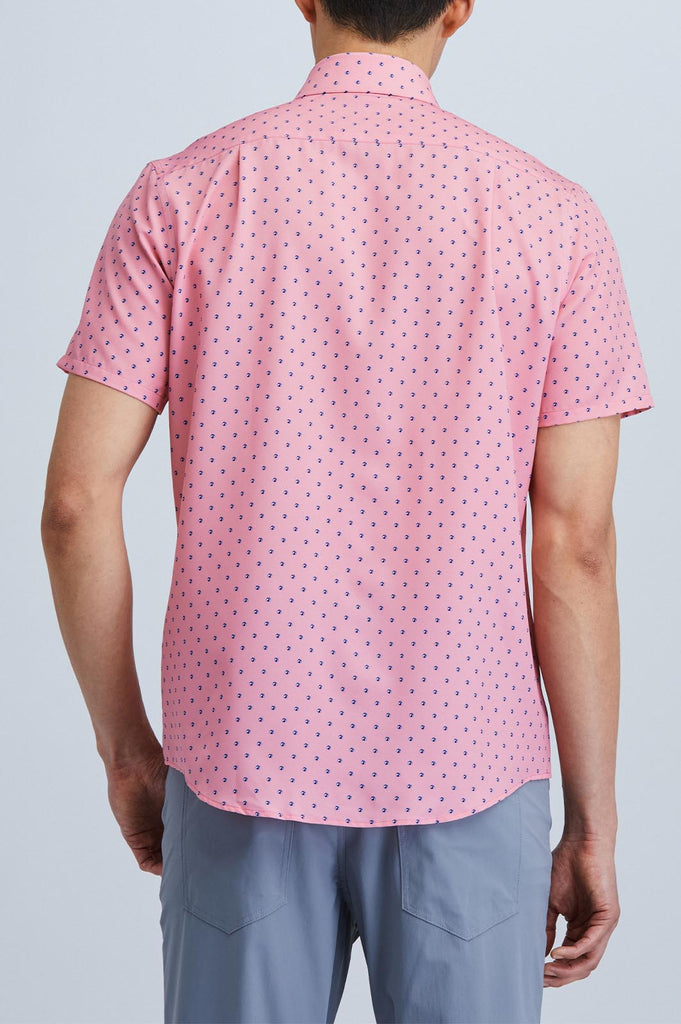 men's pink shirt short sleeve