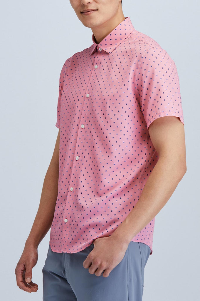 mens pink short sleeve shirt